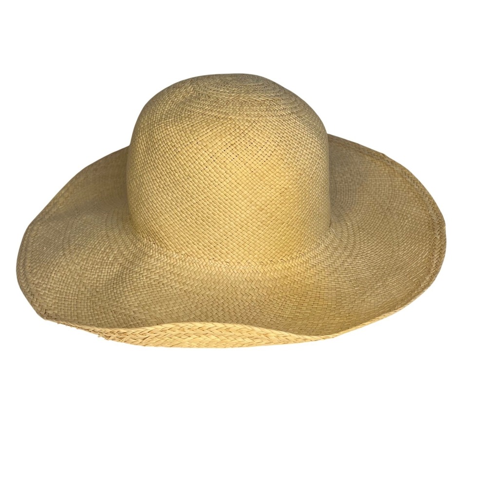 Ecua-Andino Wide Brim Straw Hat Sun Protection Handmade Medium - Picture 4 of 10
